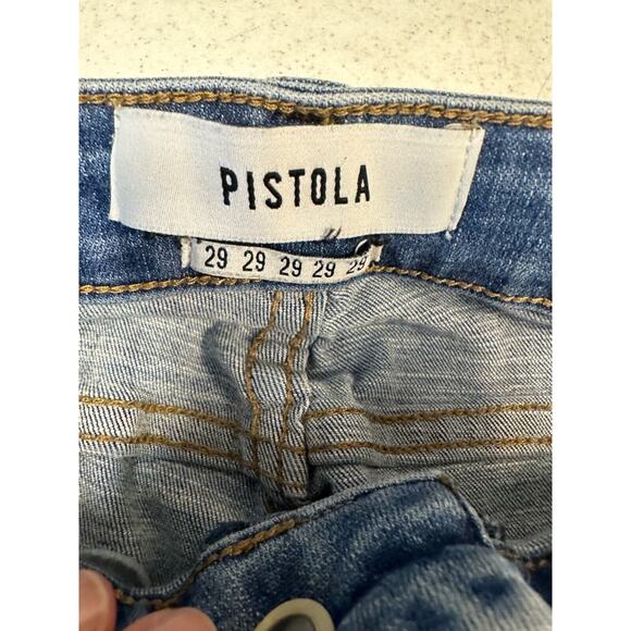 PISTOLA Womens Size 29 Mid Rise Stretch Denim Frayed Hem Ankle Skinny Jeans B5 - Picture 4 of 6